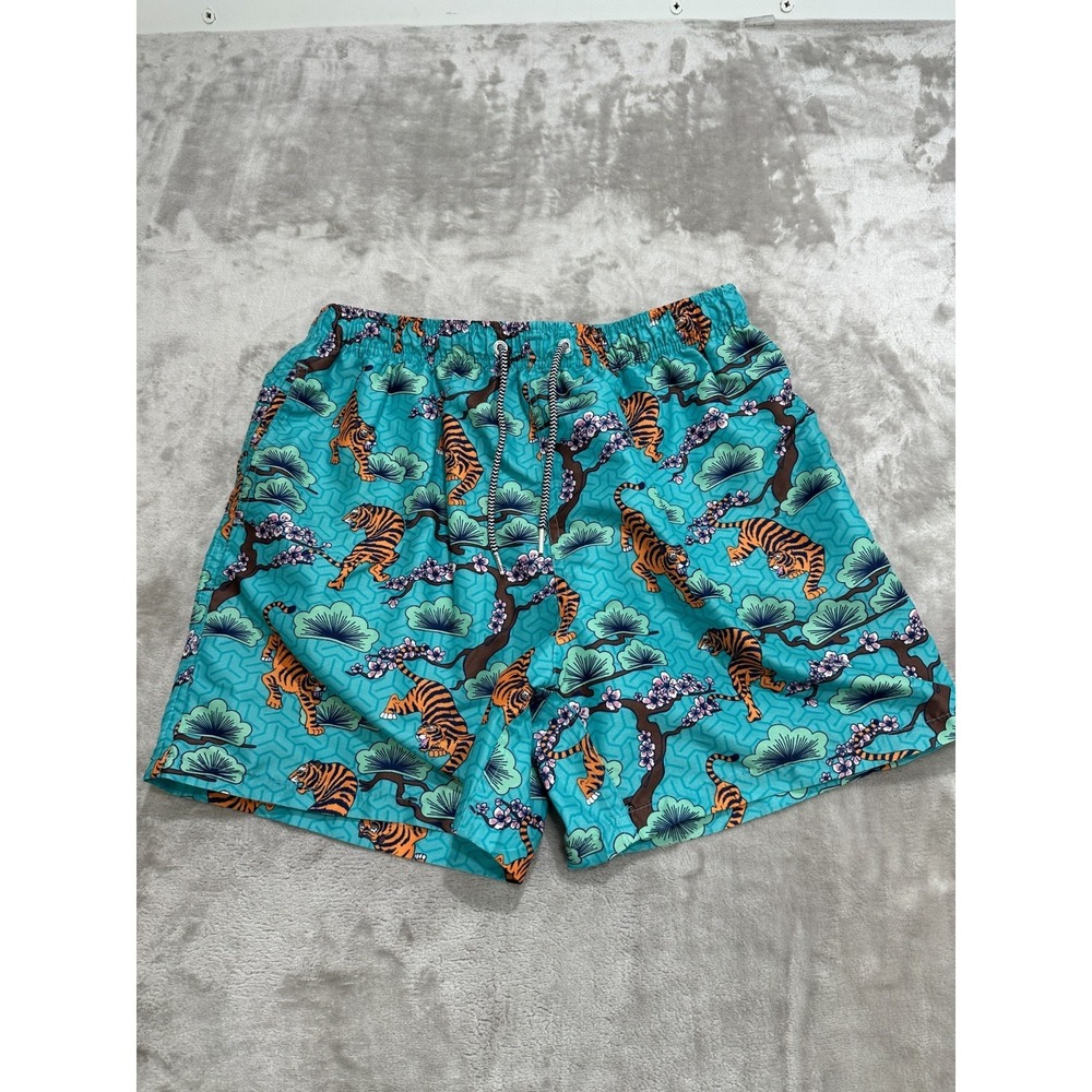 Boardies Shorts Mens Size Large Multicolor Animal Print Elastic Waist‎ Swim Surf